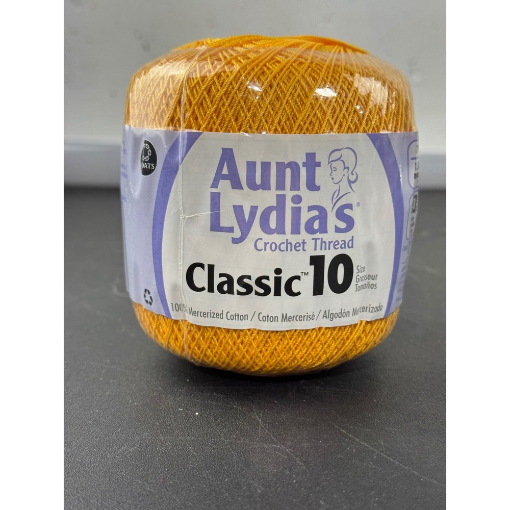 Aunt Lydia's Classic 10 Crochet Thread Goldenrod 154 350yds Mercerized Cotton